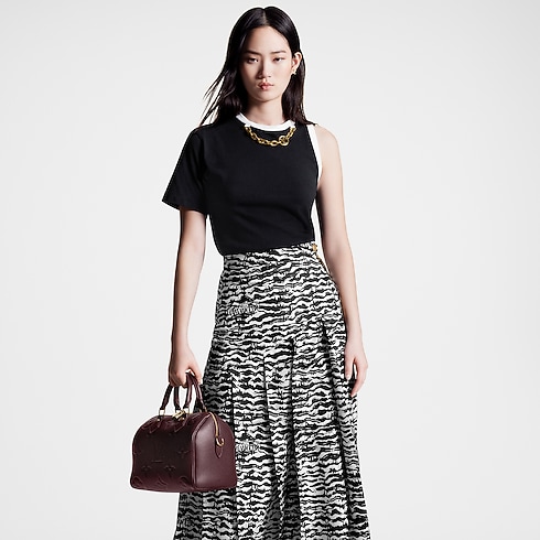 Ink Tiger Asymmetrical Pleat Midi Skirt in Women's Ready-to-Wear Skirts and Shorts collections by Louis Vuitton (Product zoom)