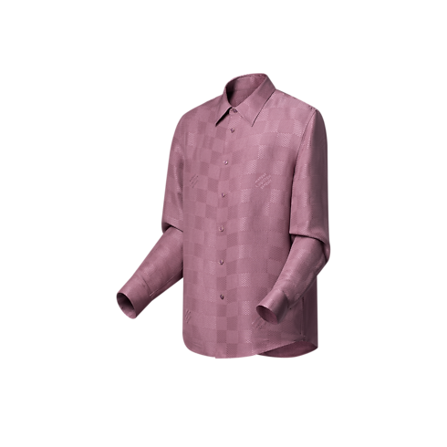 Jacquard Damier Long-Sleeved Silk Shirt in Men's Ready-to-Wear Shirts collections by Louis Vuitton (Product zoom)