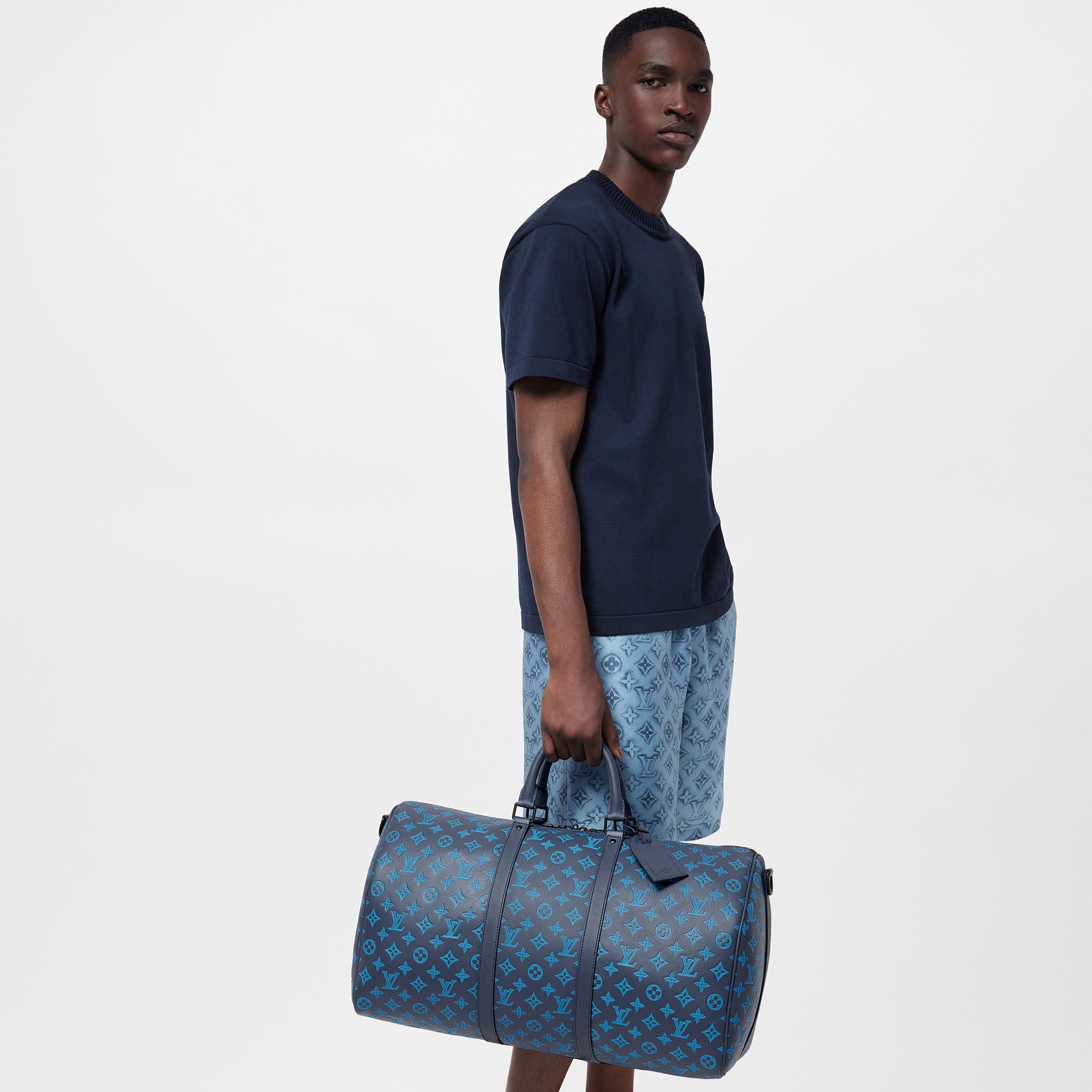 Keepall Bandoulière 50  Monogram Shadow Leather in Men