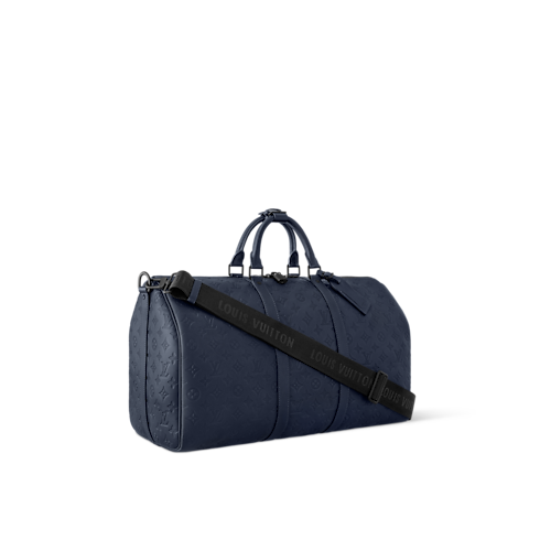 Keepall Bandoulière 50 Monogram Shadow in Bags and Small Leather Goods's Men Bags LV Icons collections by Louis Vuitton (Product zoom)