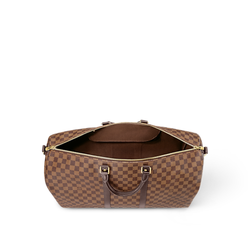 Keepall Bandoulière 55 Damier Ebene Canvas in Bags and Small Leather Goods's Personalisation Leather Goods } collections by Louis Vuitton (Product zoom)