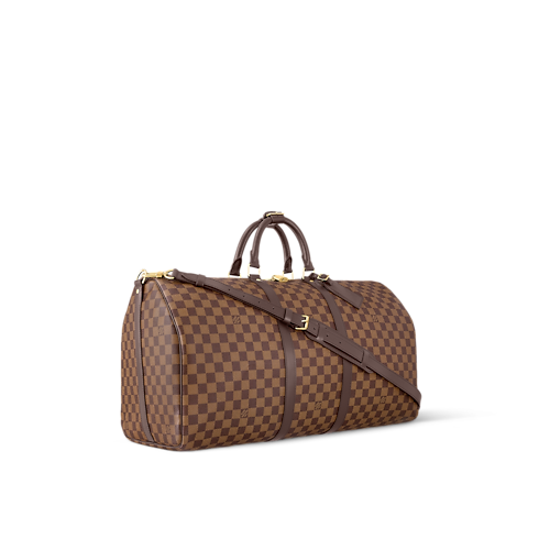 Keepall Bandoulière 55 Damier Ebene Canvas in Bags and Small Leather Goods's Personalisation Leather Goods } collections by Louis Vuitton (Product zoom)