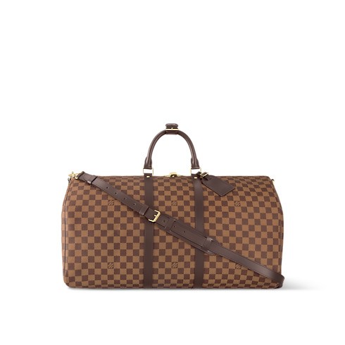 Keepall Bandoulière 55 Damier Ebene Canvas in Bags and Small Leather Goods's Personalisation Leather Goods } collections by Louis Vuitton (Product zoom)
