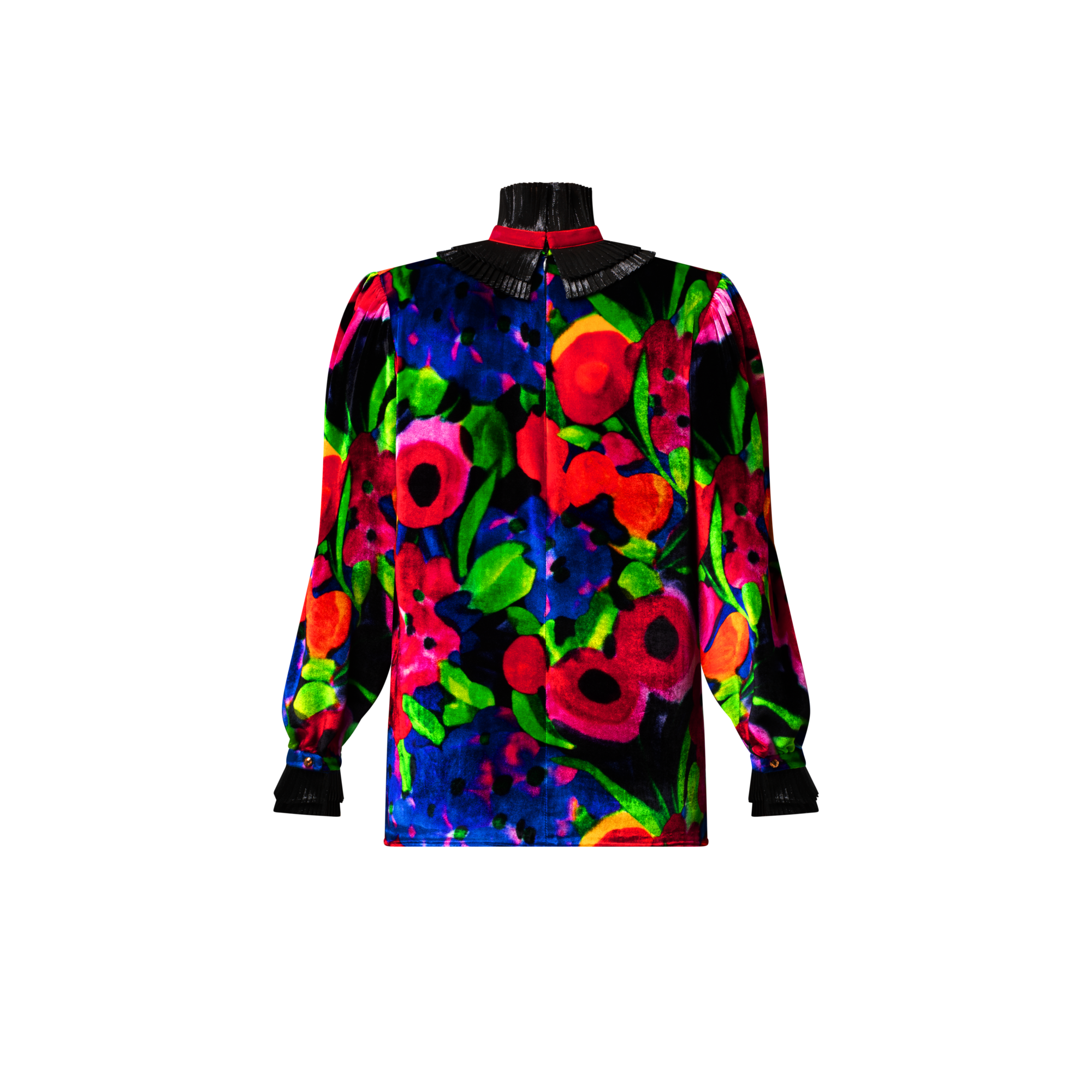 L/S High Ruffle Collar Shirt  in Women