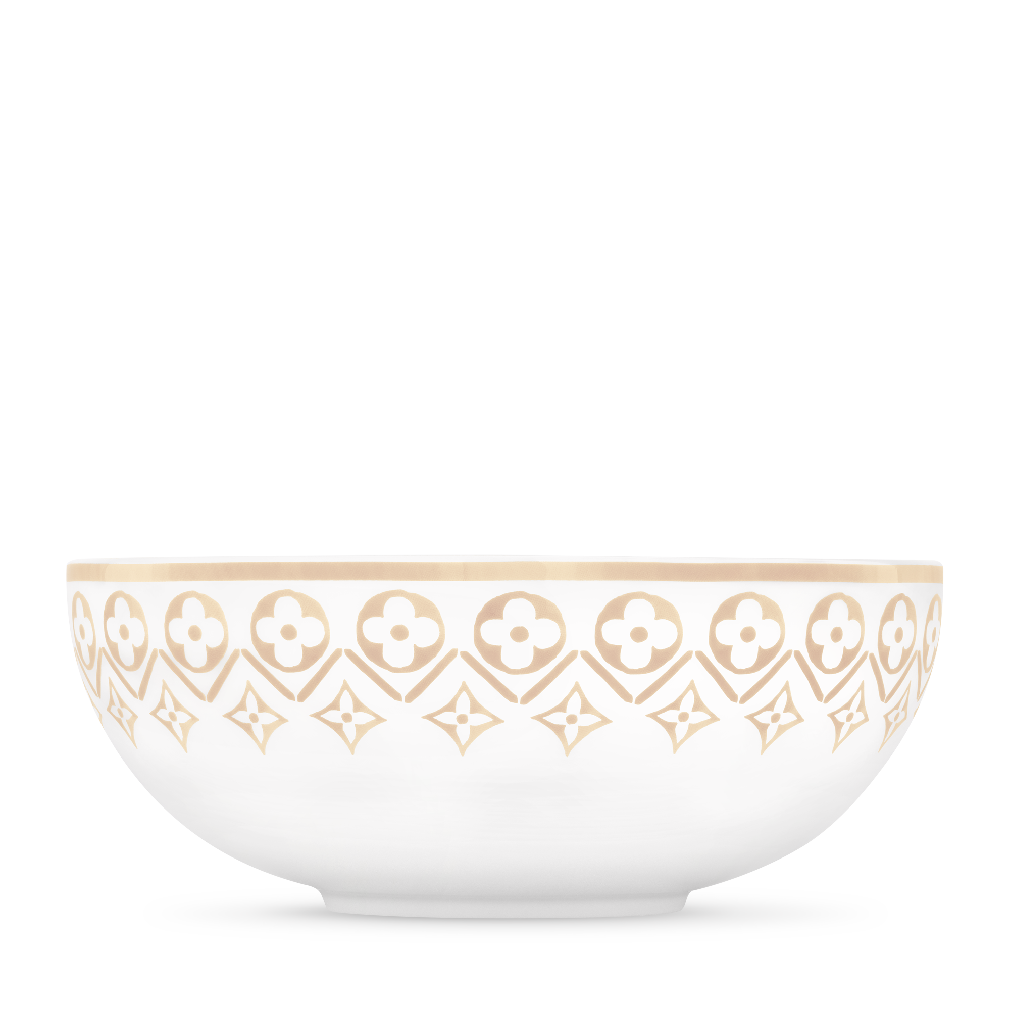 Large Bowl Monogram Flower Tile  in Trunks, Travel and Home