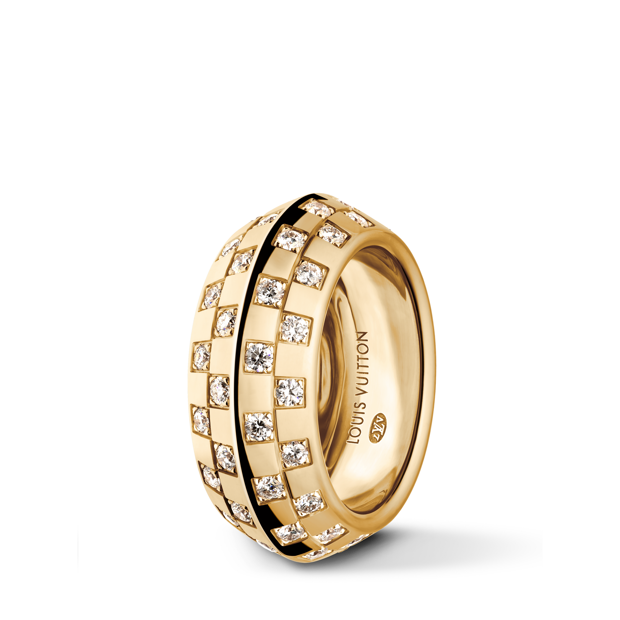 Le Damier de Louis Vuitton Double Ring, Yellow Gold and Diamonds  in Jewellery