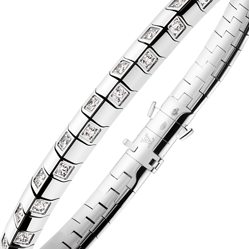 Le Damier de Louis Vuitton Medium Bracelet, White Gold and Diamonds in Jewellery's Categories Bracelets collections by Louis Vuitton (Product zoom)