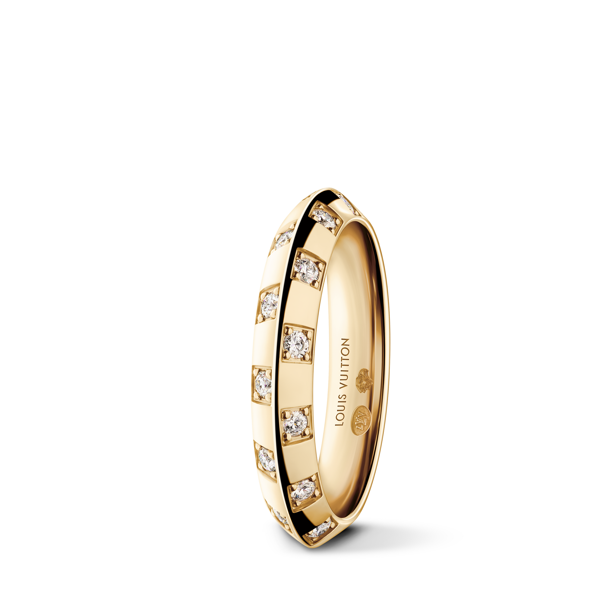 Le Damier de Louis Vuitton Small Ring, Yellow Gold and Diamonds  in Jewellery