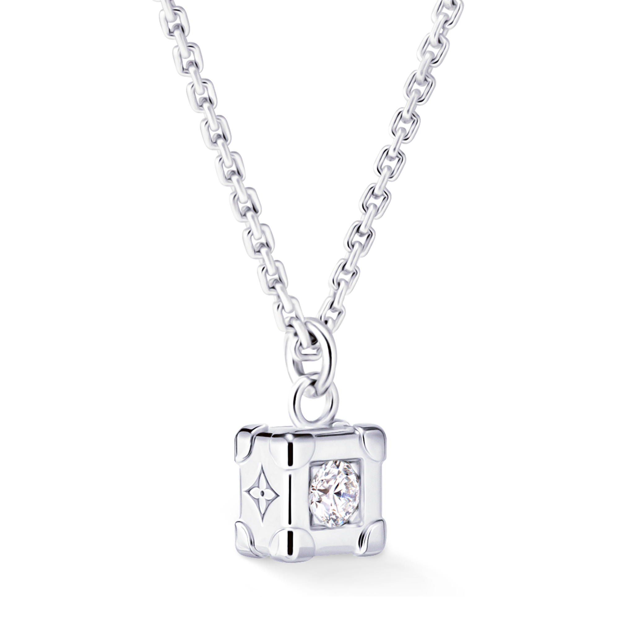 Les Gastons Vuitton Trunk Pendant, White Gold and Diamond  in Les Extraordinaires