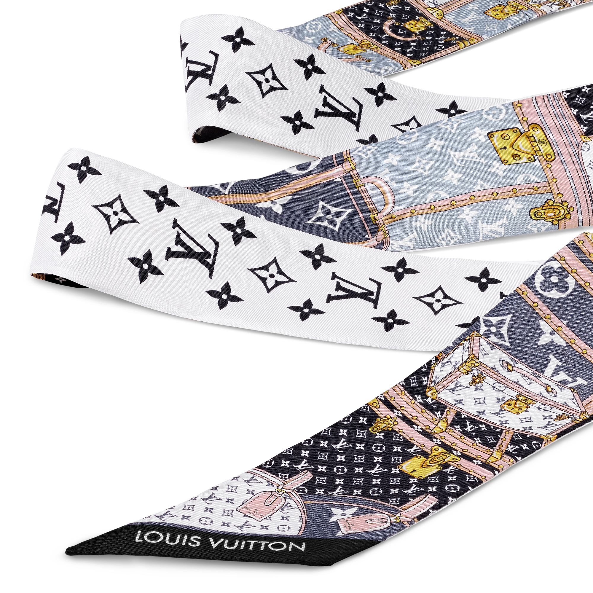 R1044/【個人保管品】LUIS VUITTON M76442 バンドBB レッツゴー リバーシブル モノグラム リボンスカーフ LOUIS VUITTON ルイヴィトン M76442 モノグラム バンドー BB