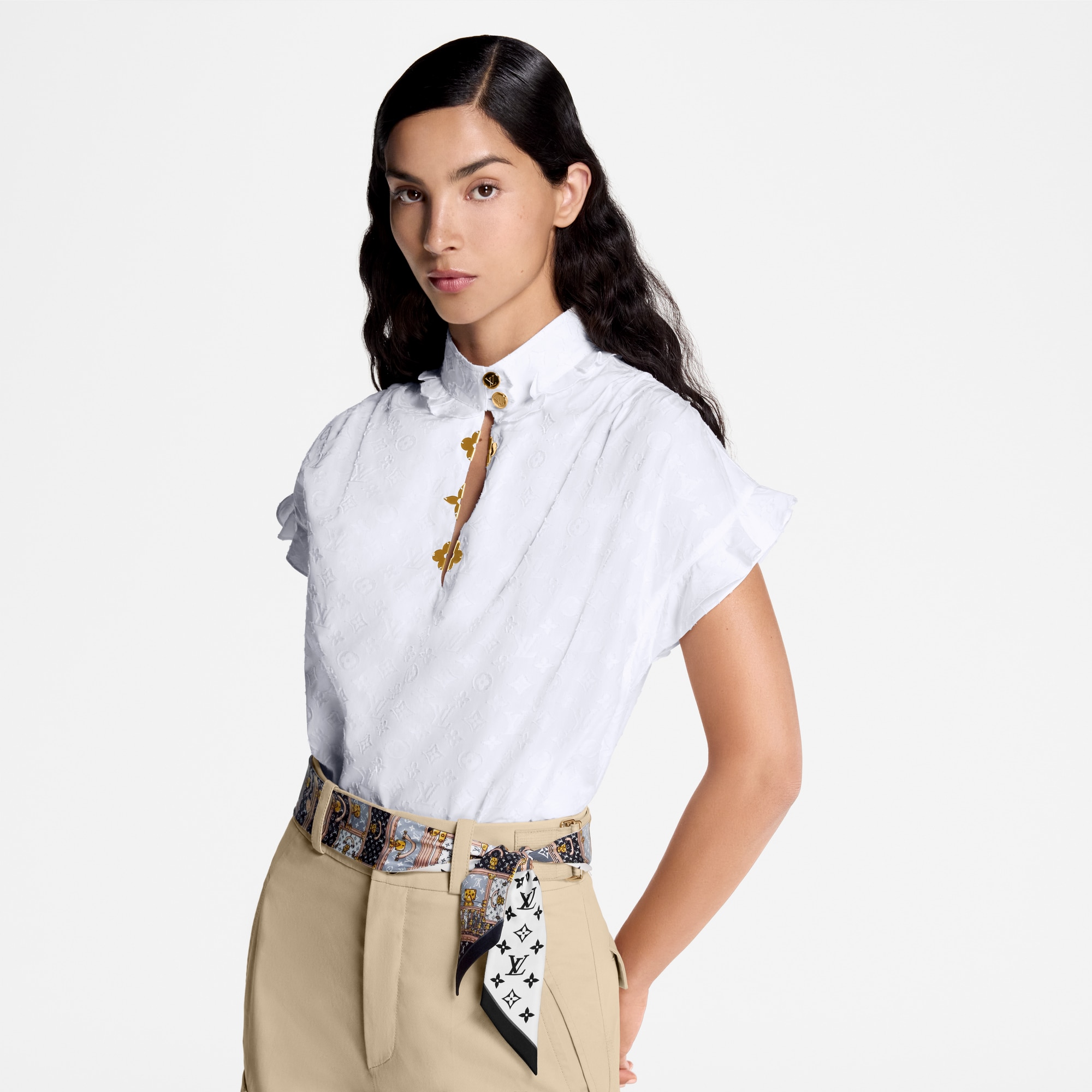 R1044/【個人保管品】LUIS VUITTON M76442 バンドBB レッツゴー リバーシブル モノグラム リボンスカーフ LOUIS VUITTON ルイヴィトン M76442 モノグラム バンドー BB