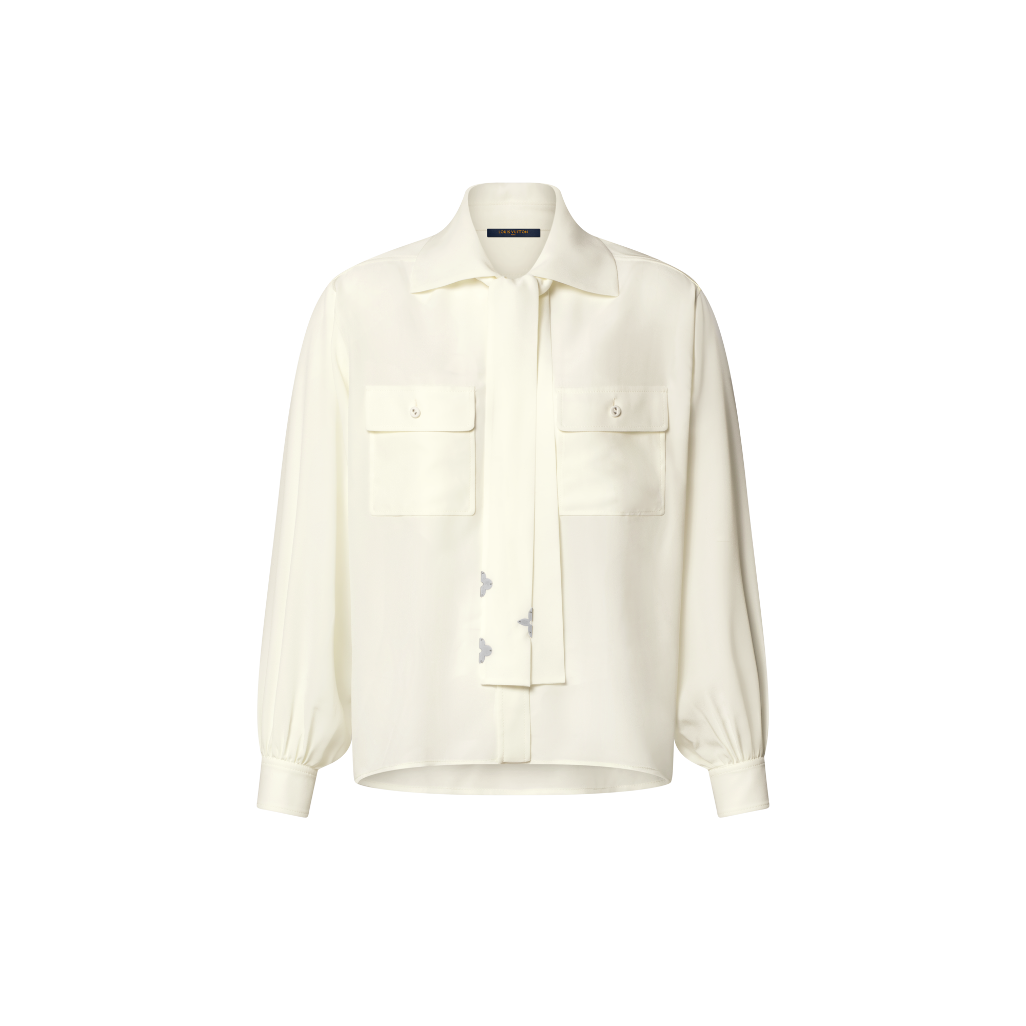 Long-Sleeved  Lavaliere Shirt With Pocket Detail  in Women