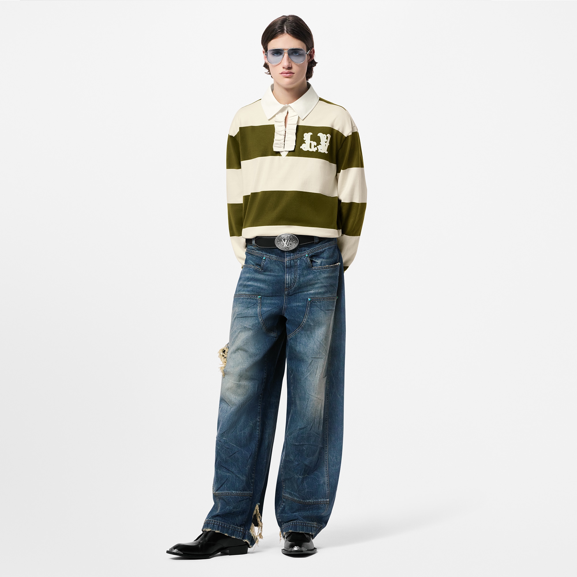 Long-Sleeved Cotton Rugby Polo  in Men