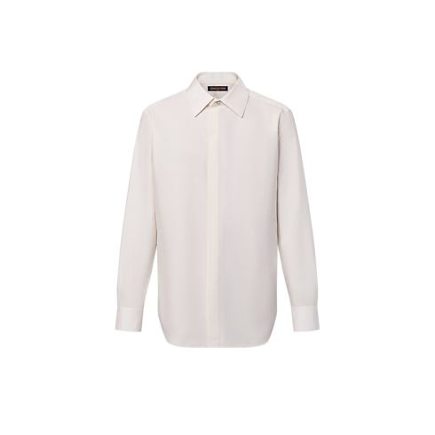 Long-Sleeved Silk And Cotton-Blend Evening Shirt in Men's Ready-to-Wear Shirts collections by Louis Vuitton (Product zoom)