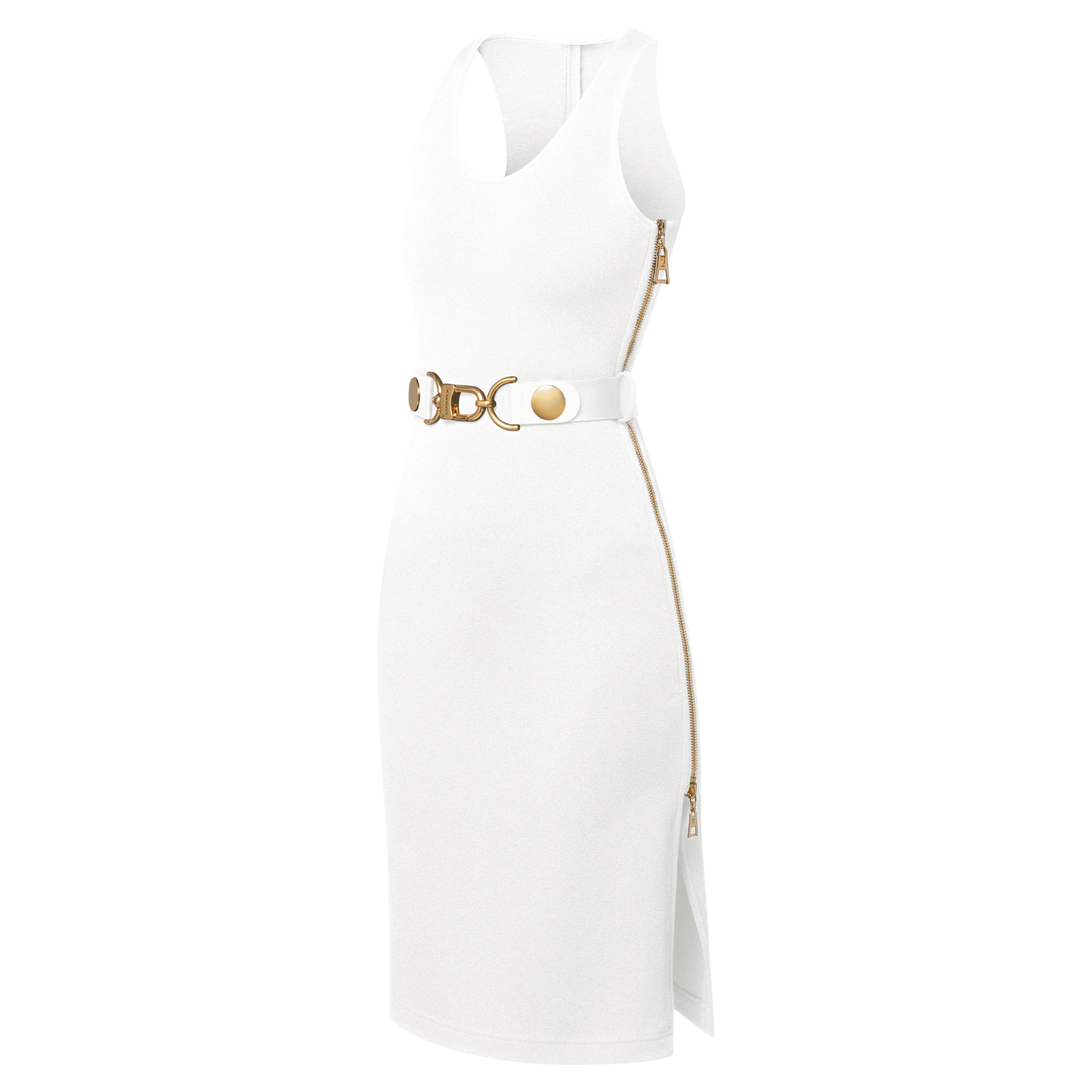 Long Zipped Dress W/ Belt  in Women