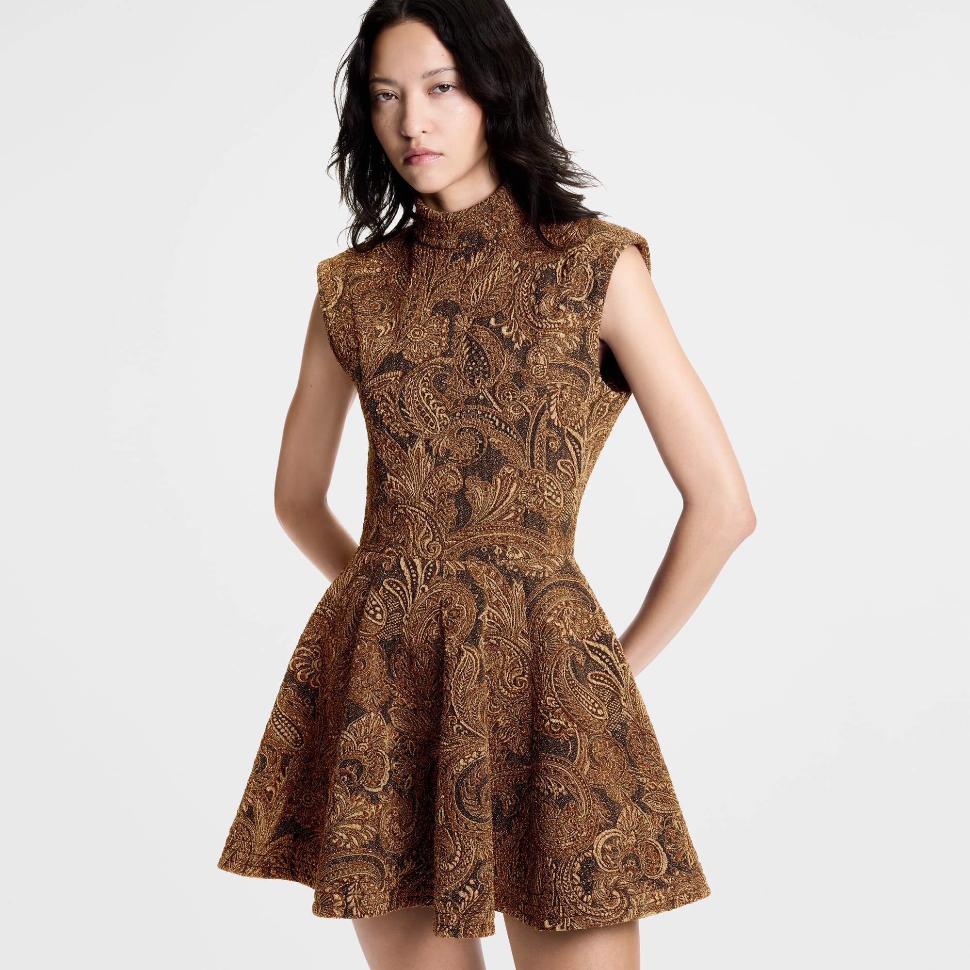 Lurex Jacquard A-Line Dress  in Women