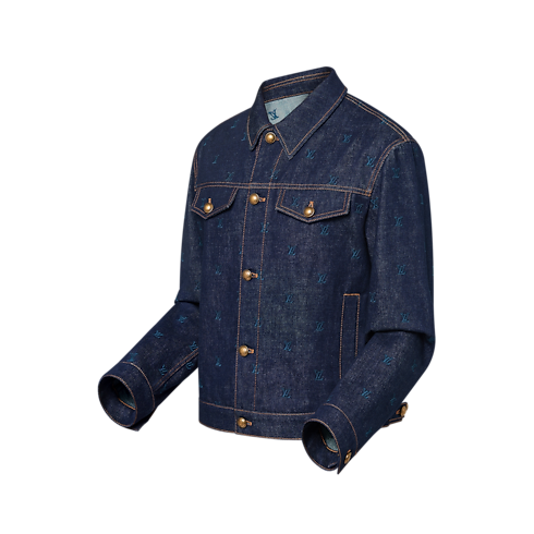 LV Blason Embroidered Denim Blouson in Men's Ready-to-Wear Outerwear and Coats collections by Louis Vuitton (Product zoom)