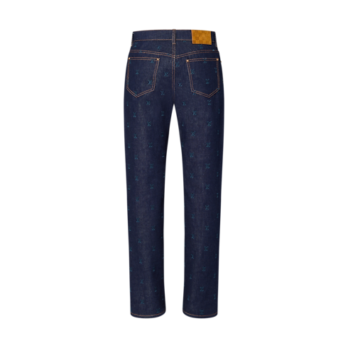 LV Blason Embroidered Denim Pants in Men's Ready-to-Wear Denim collections by Louis Vuitton (Product zoom)