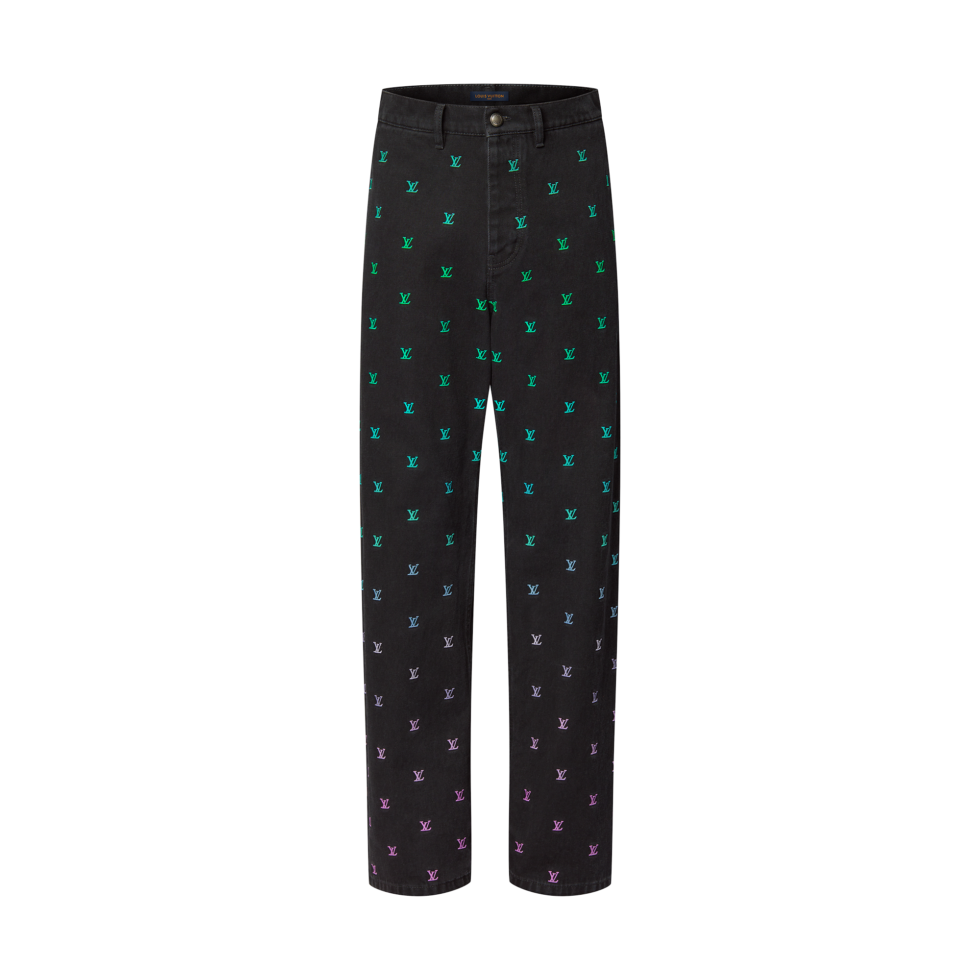 LV Blason Gradient Embroidered Denim Skate Pants  in Men