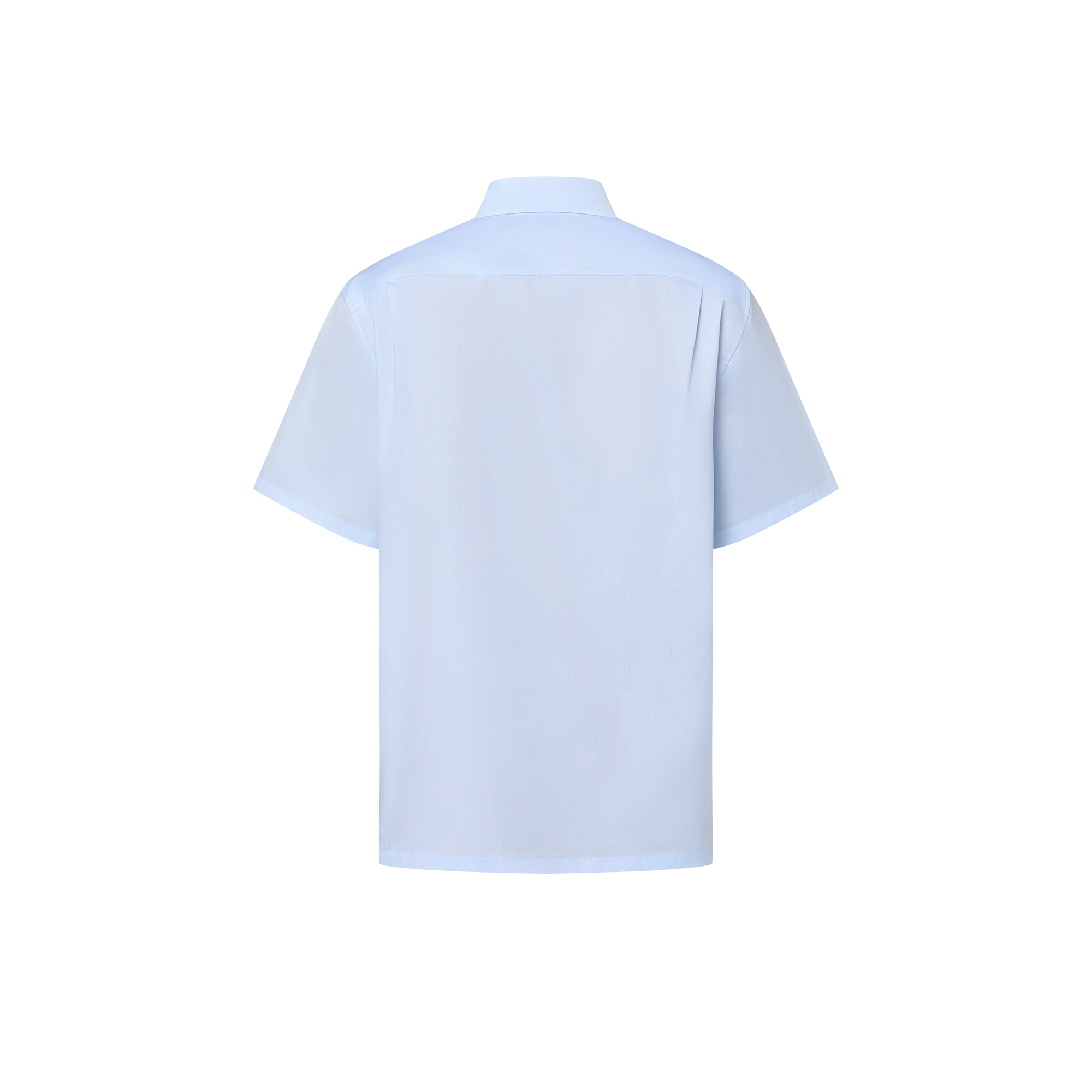 LV BLason Printed Cotton Short-Sleeved Oxford Shirt  in Men