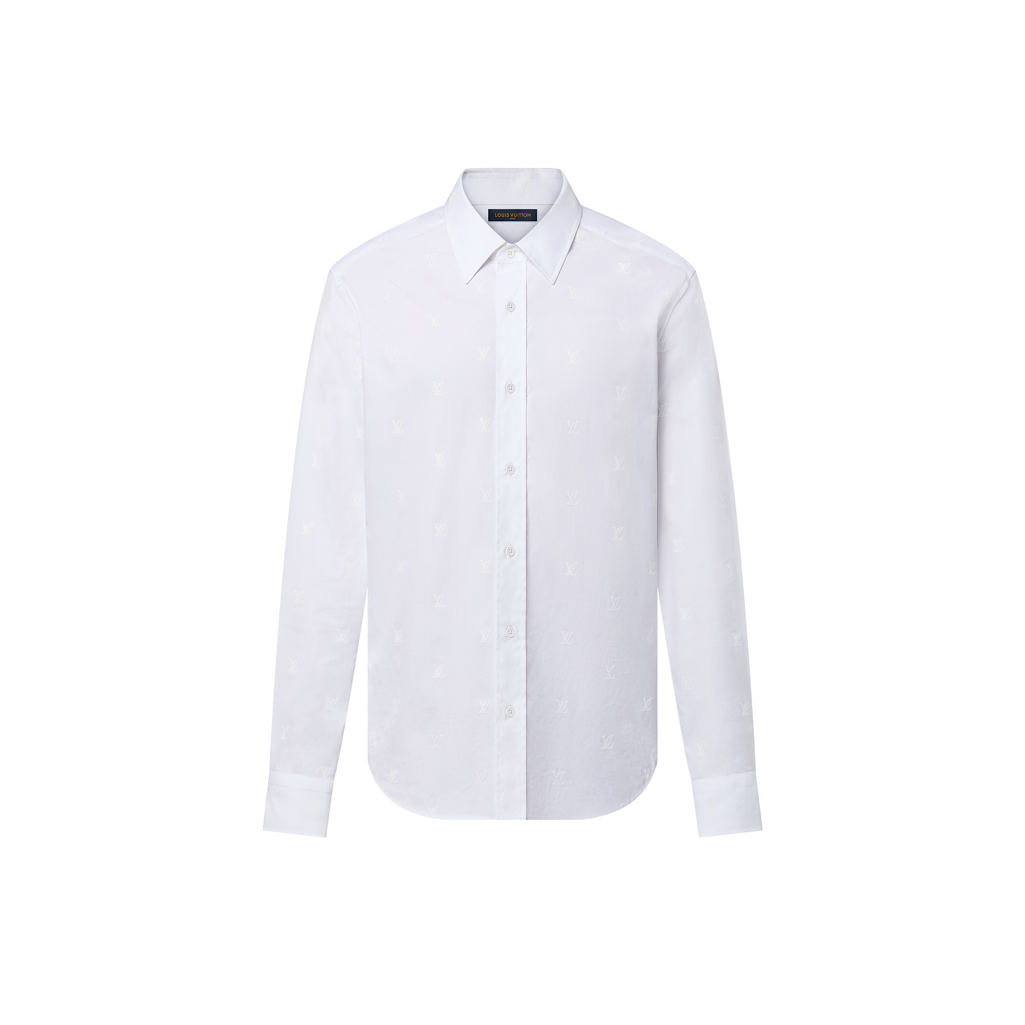 LV Blason Printed Long-Sleeved Cotton Shirt  in Men