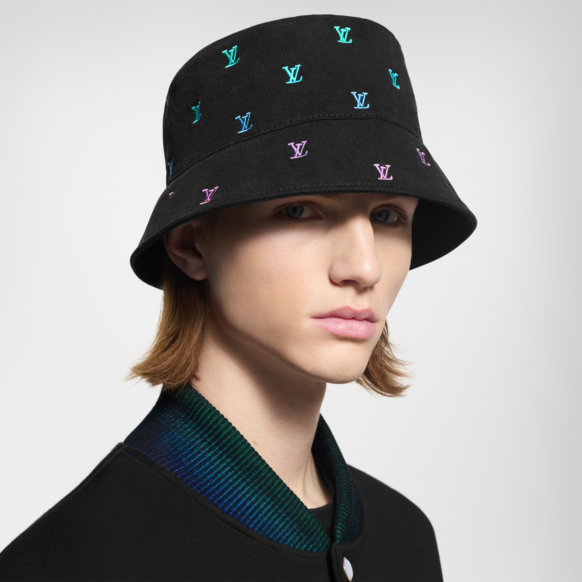 LV Blason Shading Denim Reversible Bucket Hat Accessories