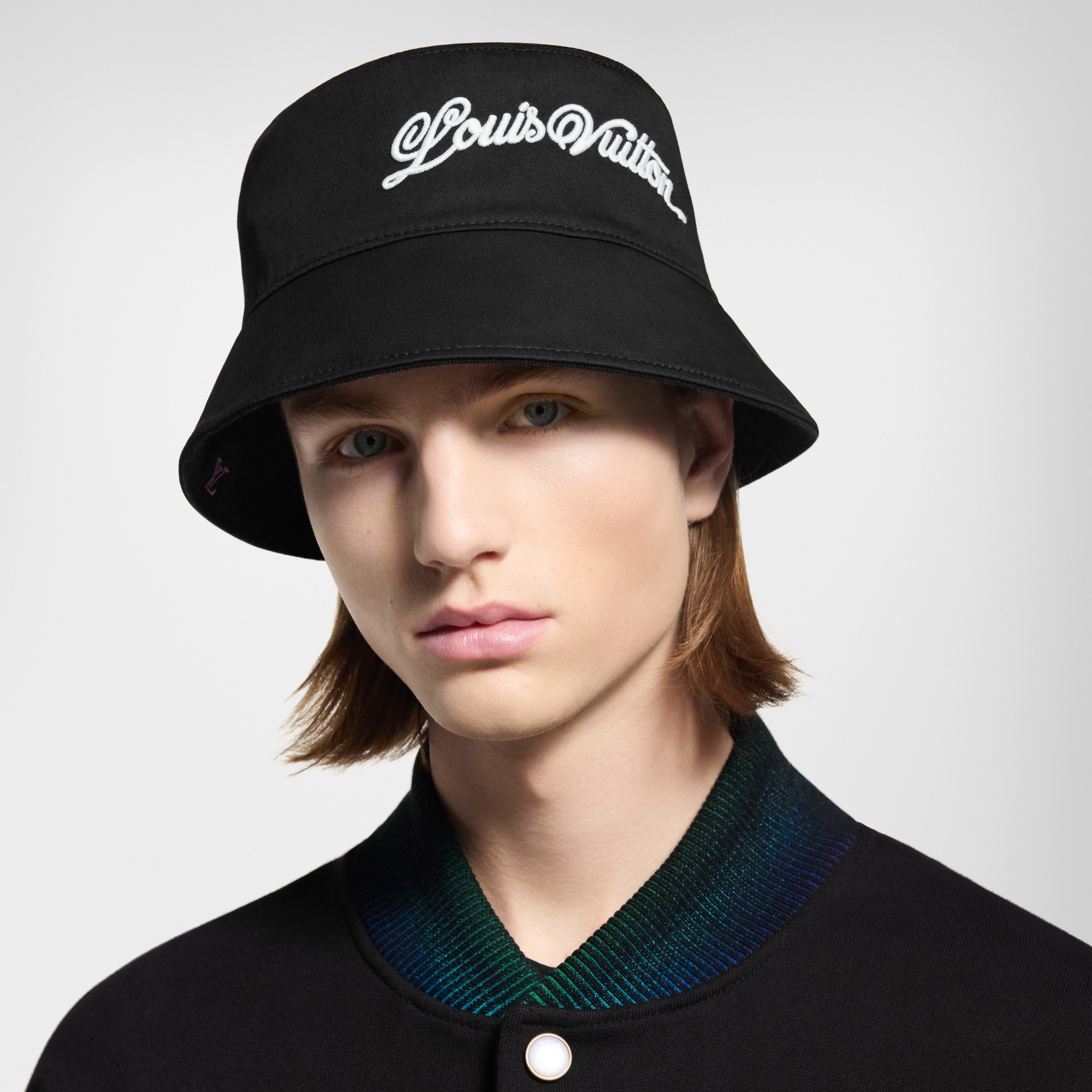 LV Blason Shading Denim Reversible Bucket Hat . in Men