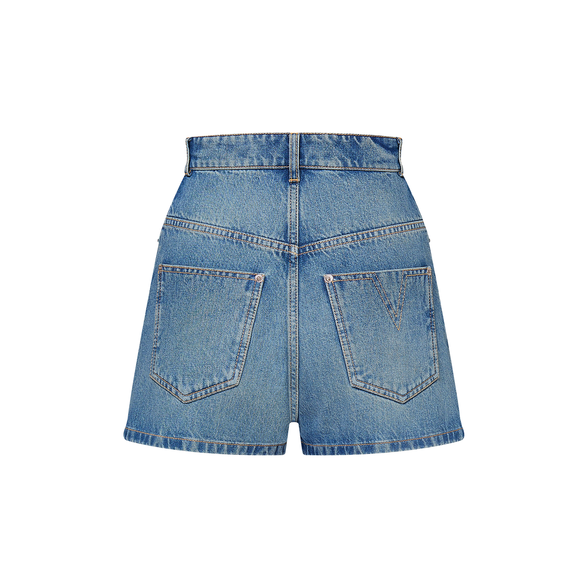 LV Circle Tab Denim Mini Shorts  in Women
