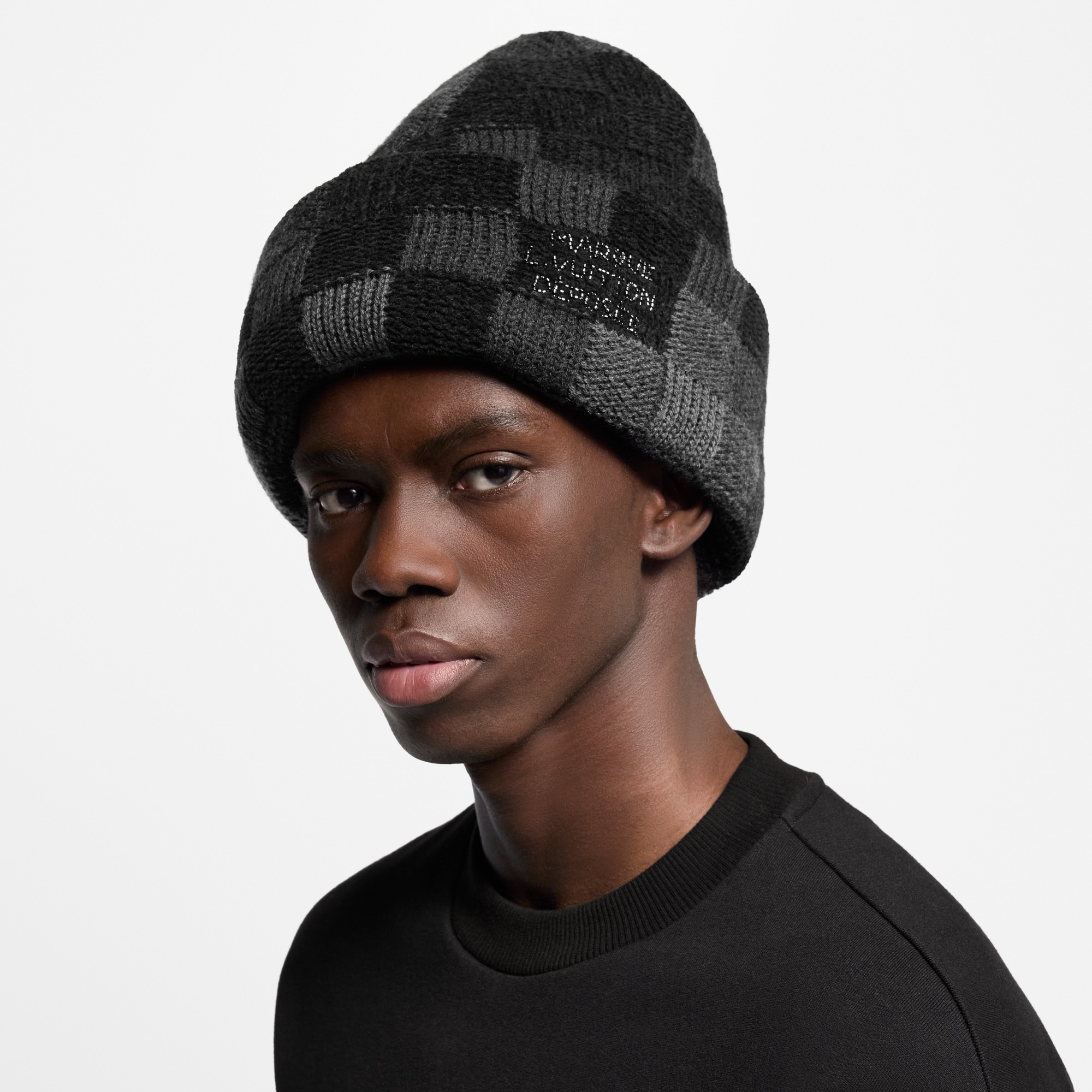 LV Crush Damoflage Beanie . in Men