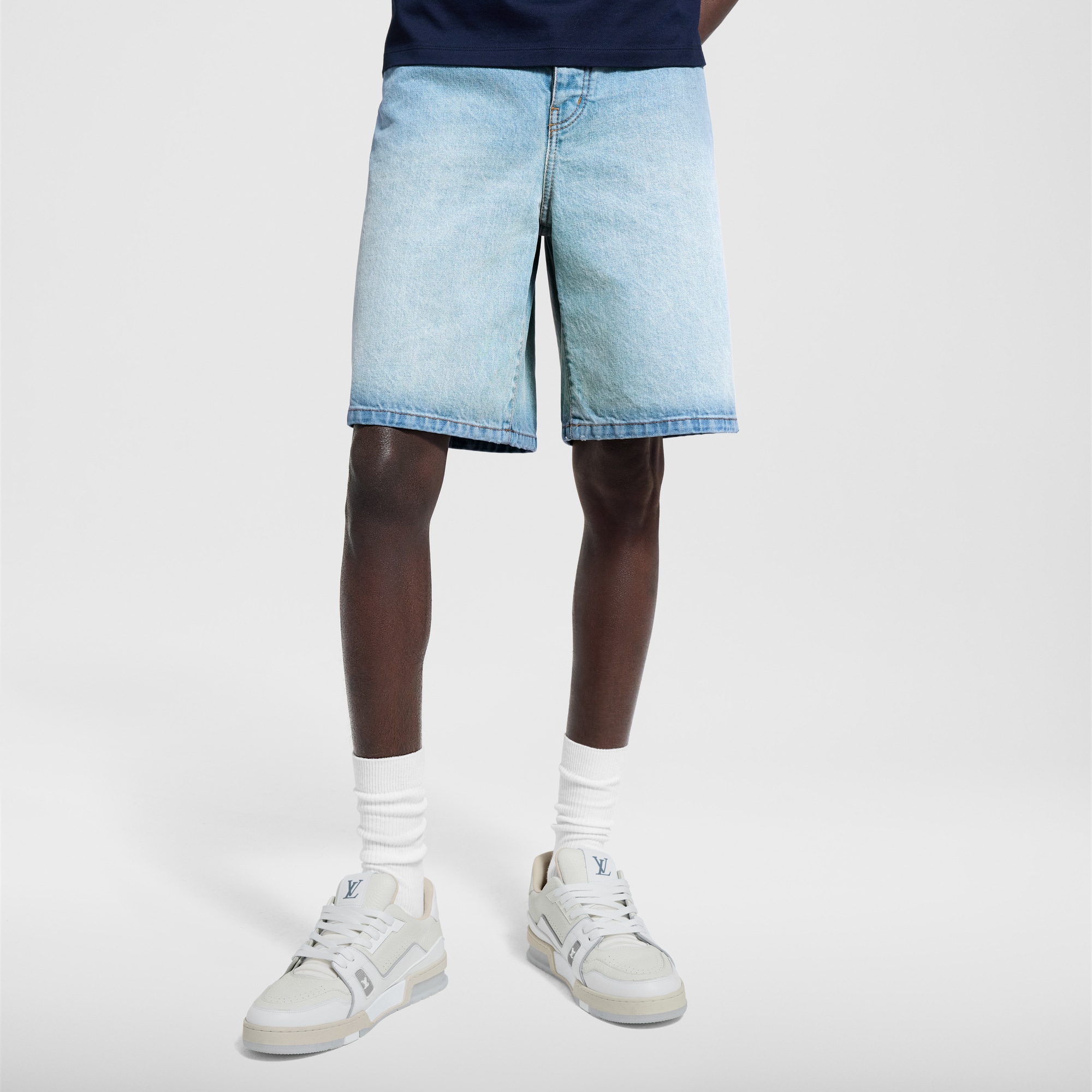 LV Denim Shorts  in Men