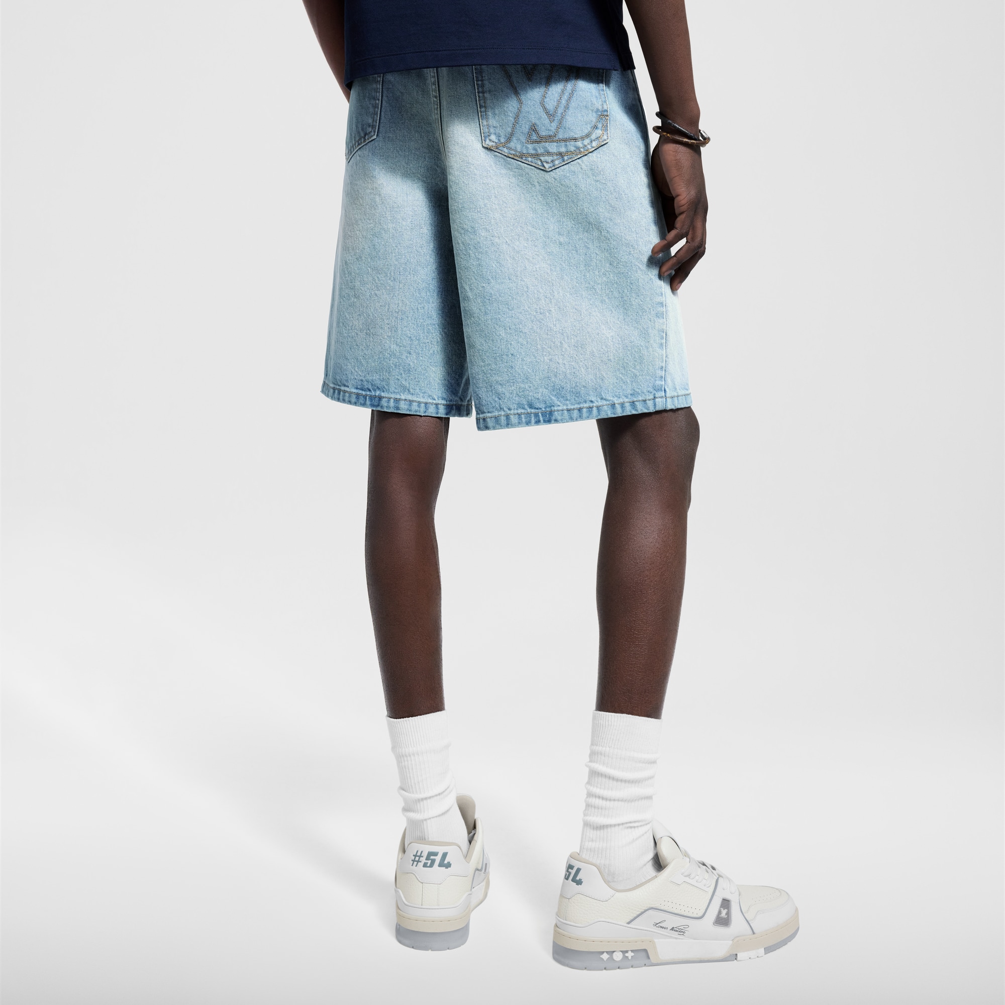 LV Denim Shorts  in Men