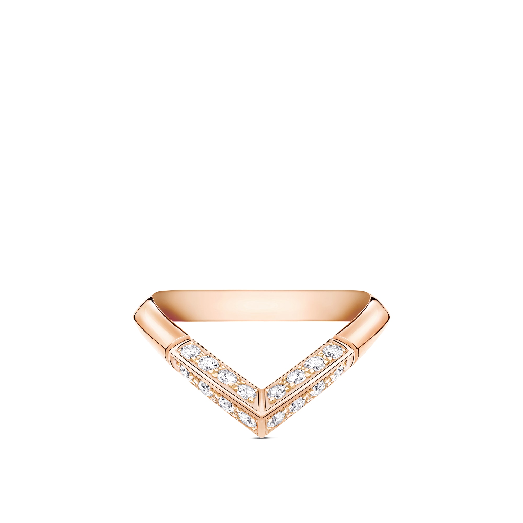 LV Diamonds Pavé V Ring, Pink Gold  in Jewellery