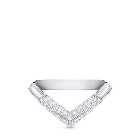 LV Diamonds Pavé V Ring, Platinum in Jewellery's Categories Wedding Bands collections by Louis Vuitton (Product zoom)