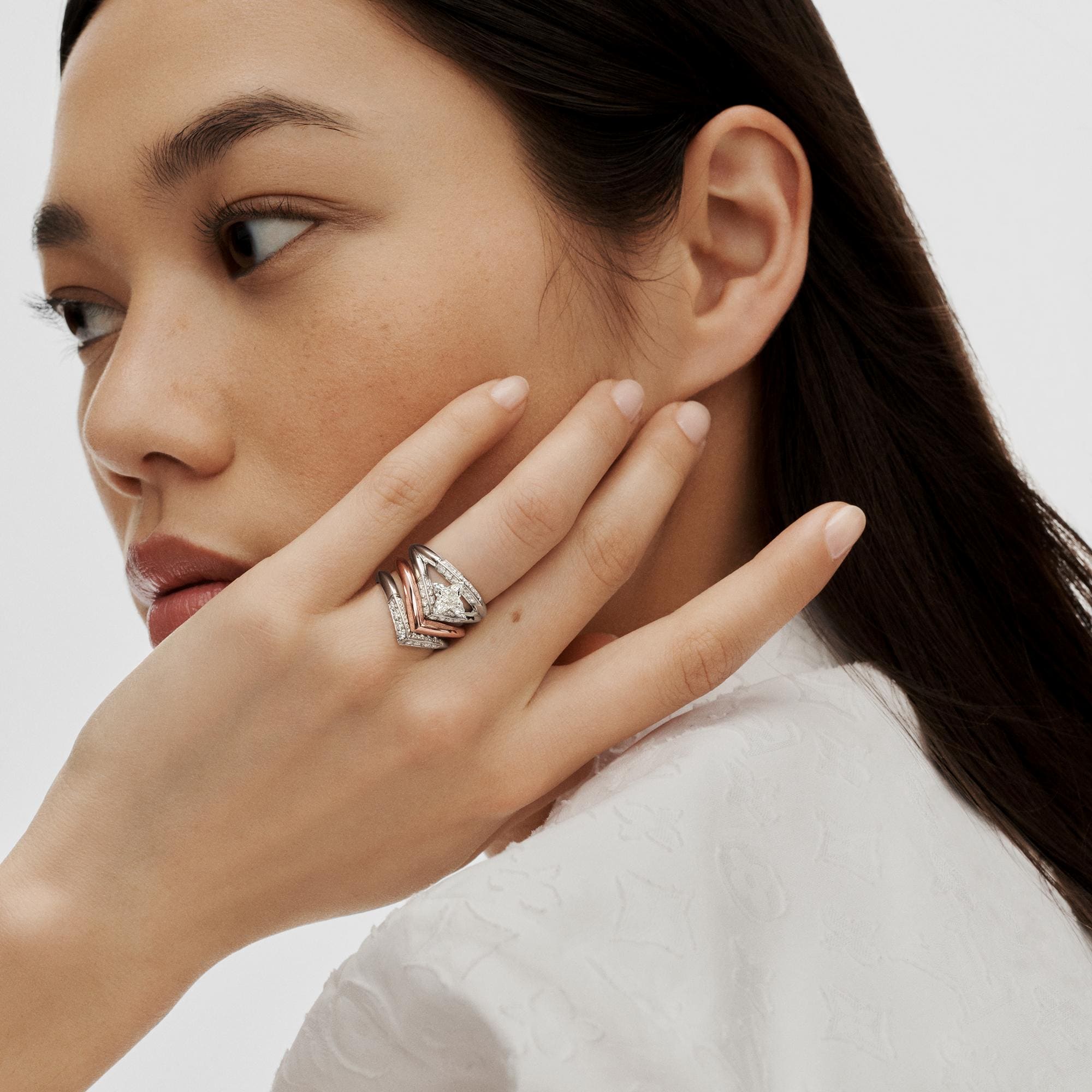 LV Diamonds V Ring, Pink Gold  in Jewellery