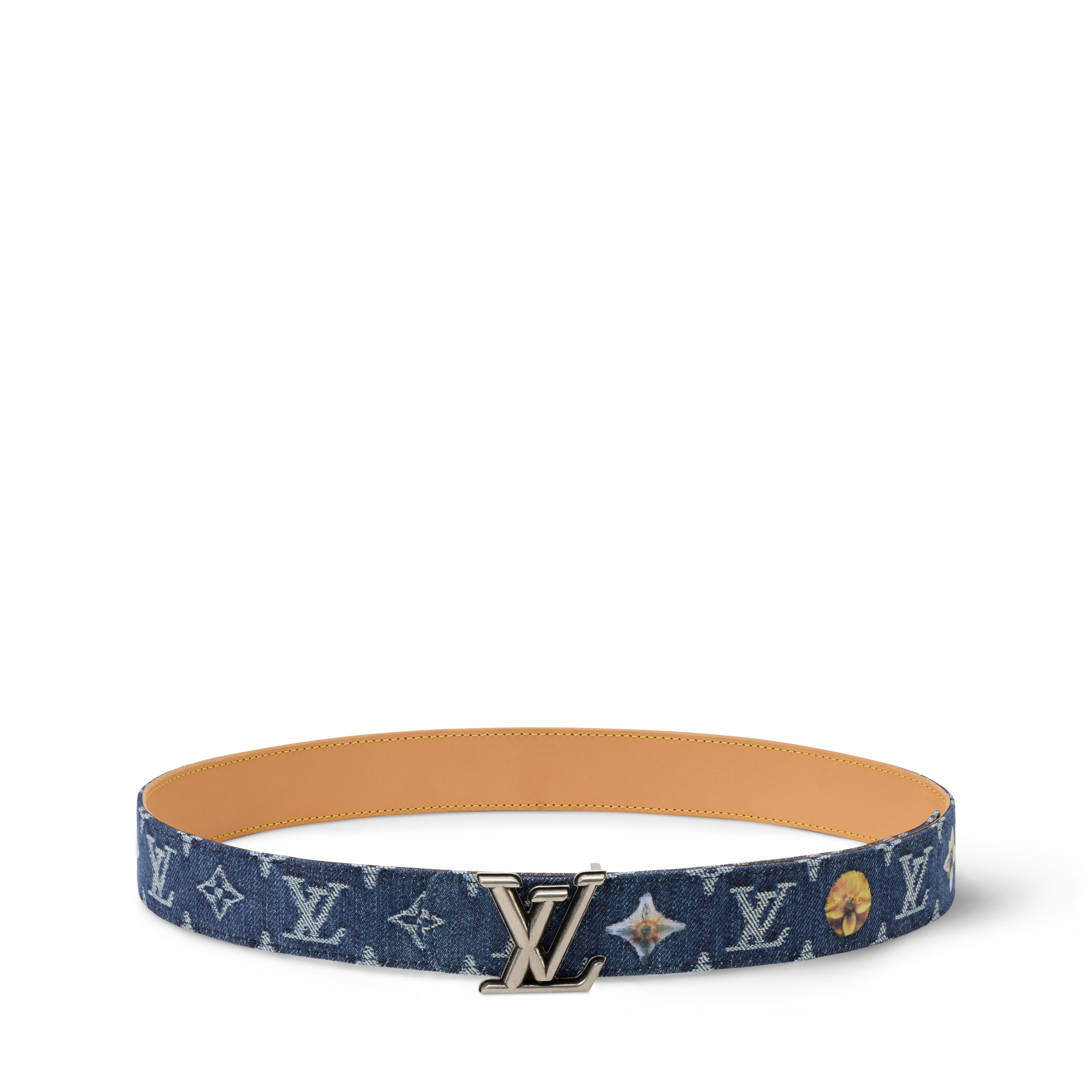 LV Dimension Monogram Denim Flower 35mm Reversible Belt 
