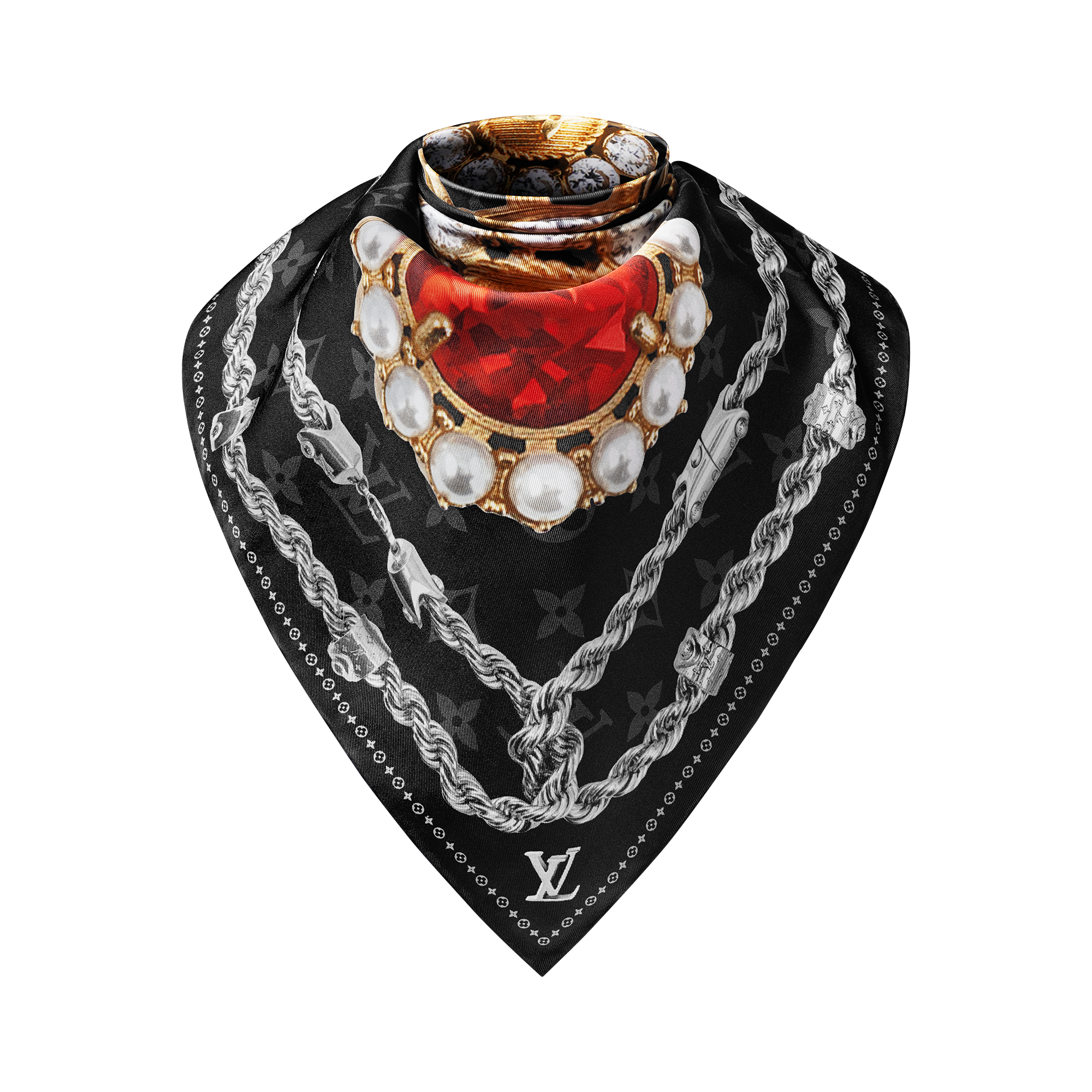 LV Dynasty Brooch Silk Square . in Men
