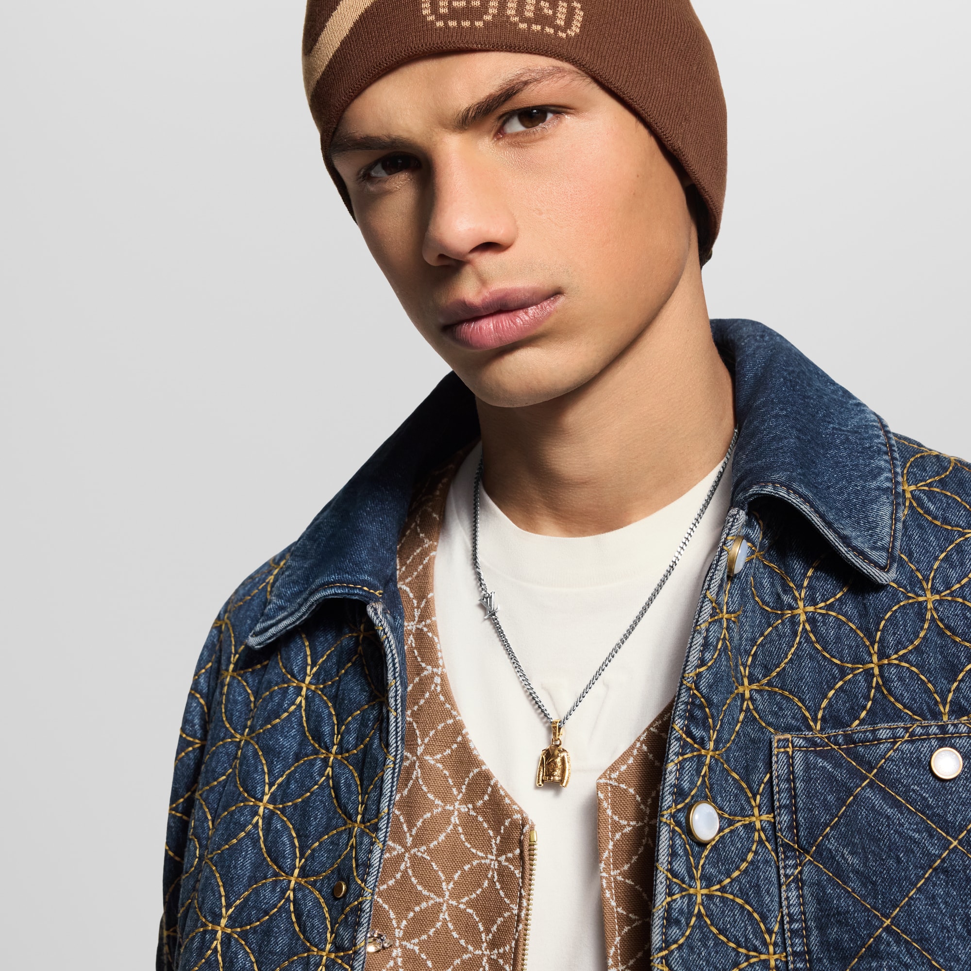 LV Jacket Charm . in Men