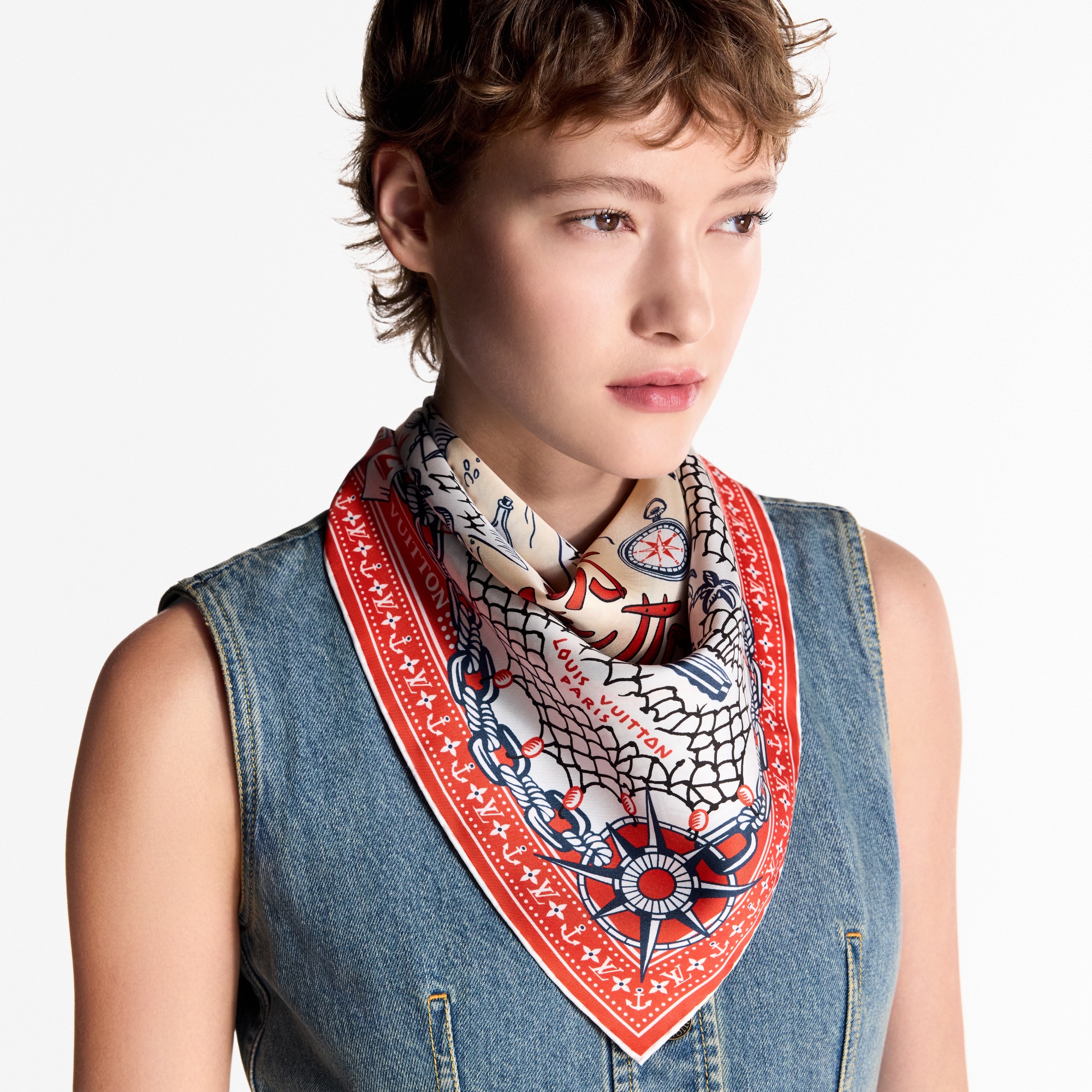 LV Ocean Treasure Map Square 70 . in Women