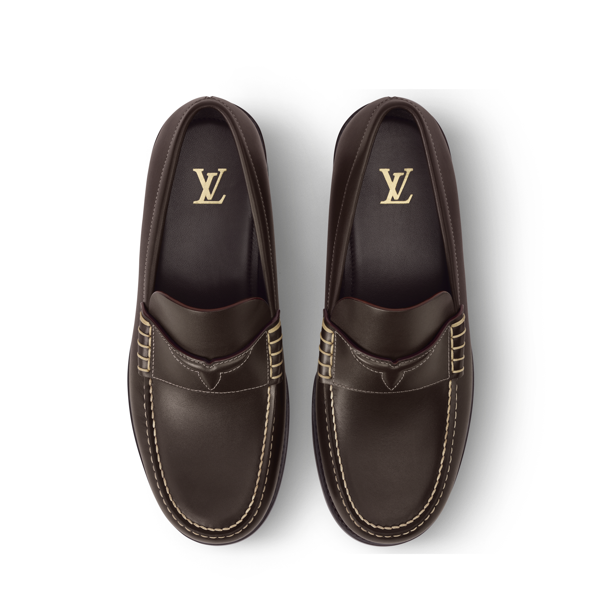 louis vuitton brown dress shoes LOUIS VUITTON LV Driver Moccasin Shoes 'Brown Monogram with Orange'