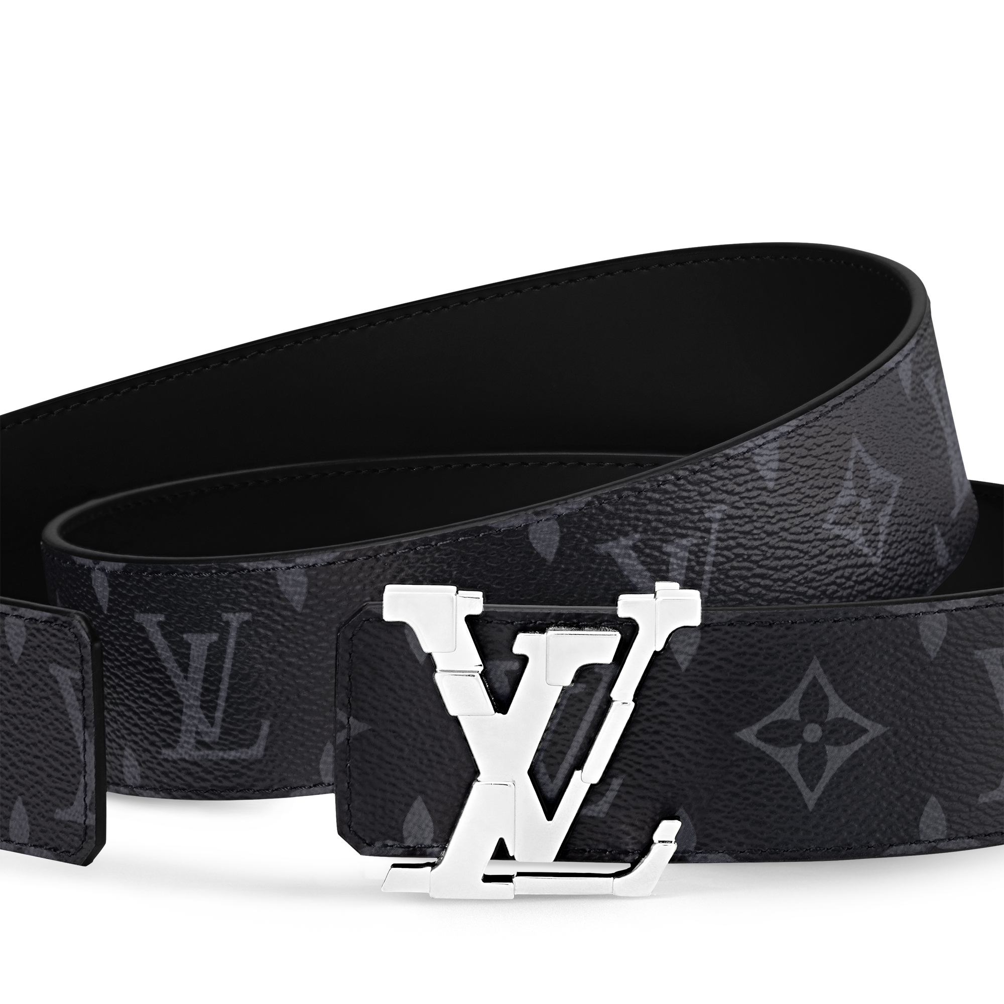 LV Pixel 40mm Reversible Belt Monogram Eclipse in Men