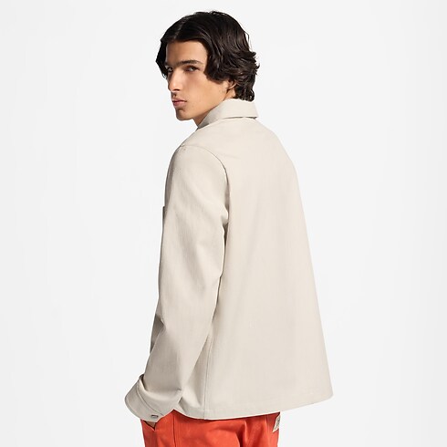 LV Signature Cotton-Silk Overshirt cropped worn view
