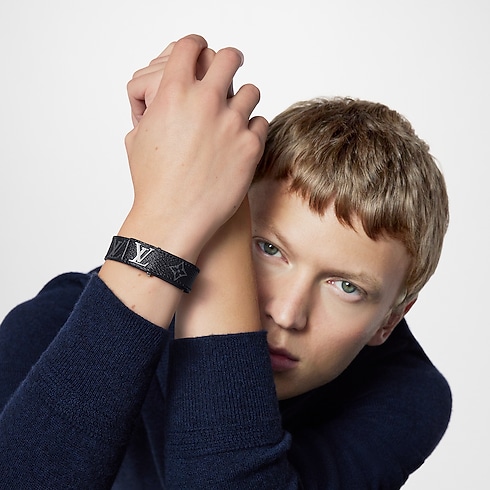 LV Slim Bracelet Monogram Eclipse in Men's Fashion Jewellery All Fashion Jewellery collections by Louis Vuitton (Product zoom)