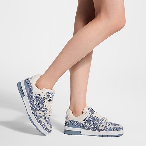 LV Trainer Sneaker cropped worn view
