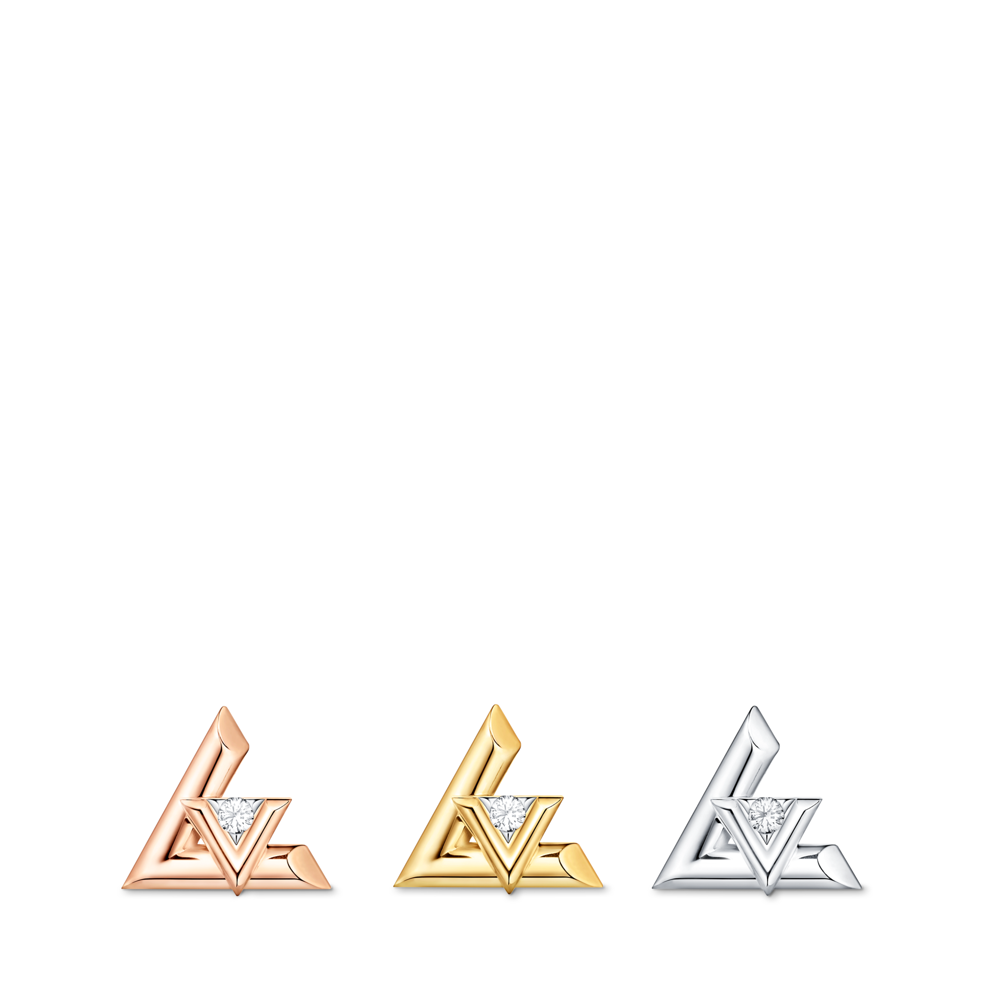 LV Volt One Stud, Pink Gold And Diamond - Per Unit  in Jewellery