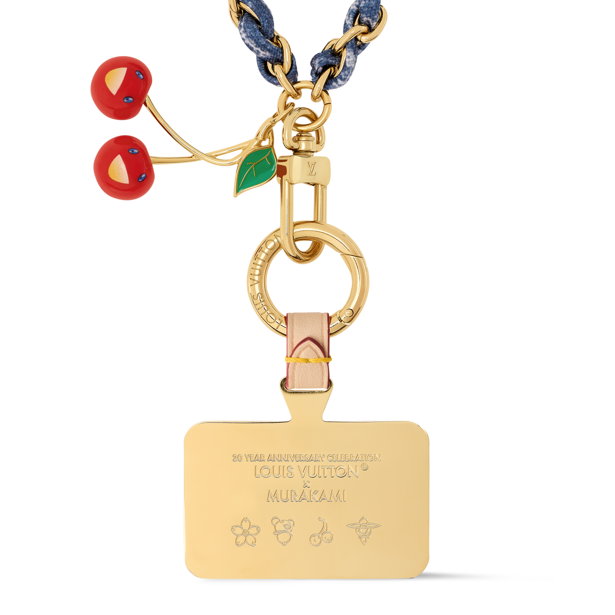 LV x TM Denim Cerise Phone Holder . in Women