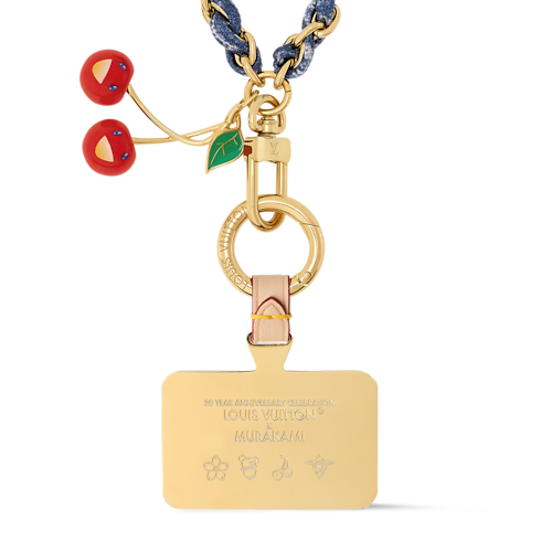 LV x TM Denim Cerise Phone Holder . in Women's Accessories Key Holders and Bag Charms collections by Louis Vuitton (Product zoom)