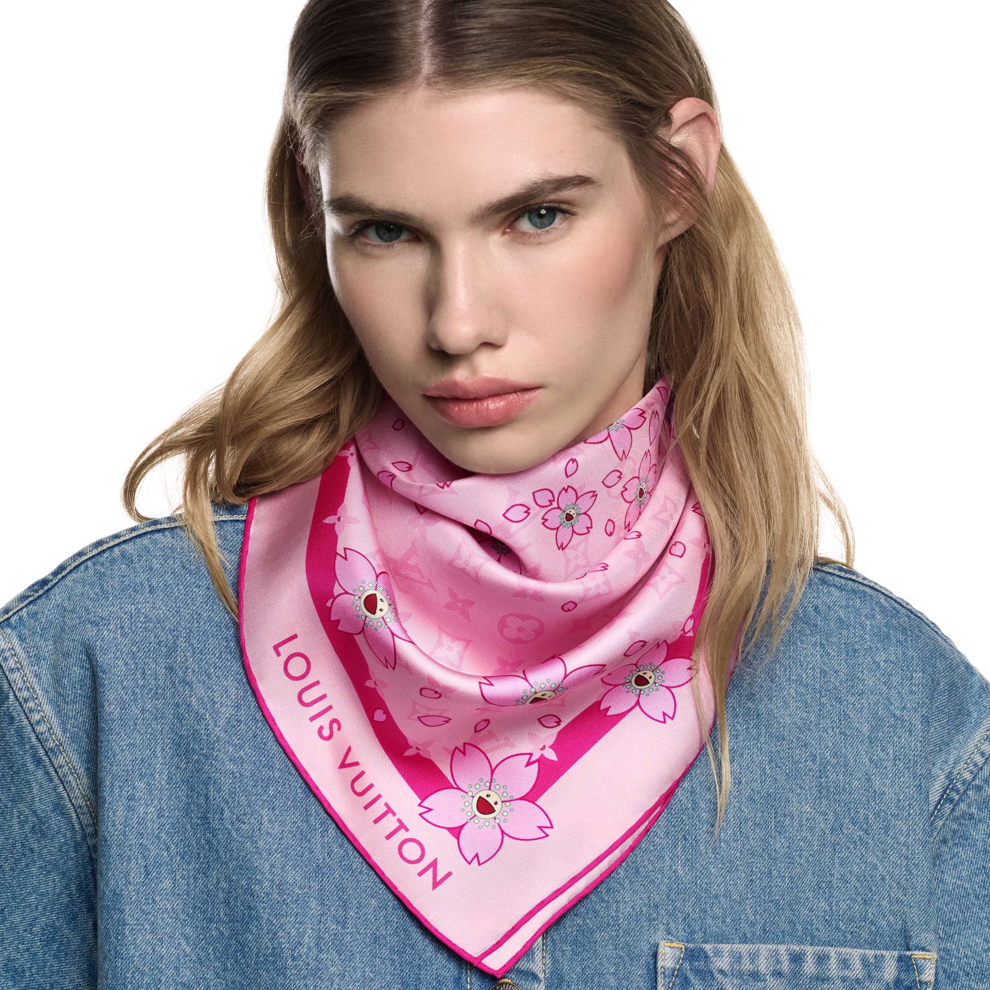 LV x TM Monogram Cherry Blossom Square 70 . in Women