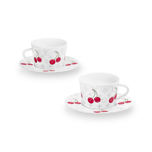LV x TM Set of 2 Teacups and Saucers Monogram Cerises in Trunks, Travel and Home's Home and Art of Dining Art of Dining collections by Louis Vuitton (Product zoom)
