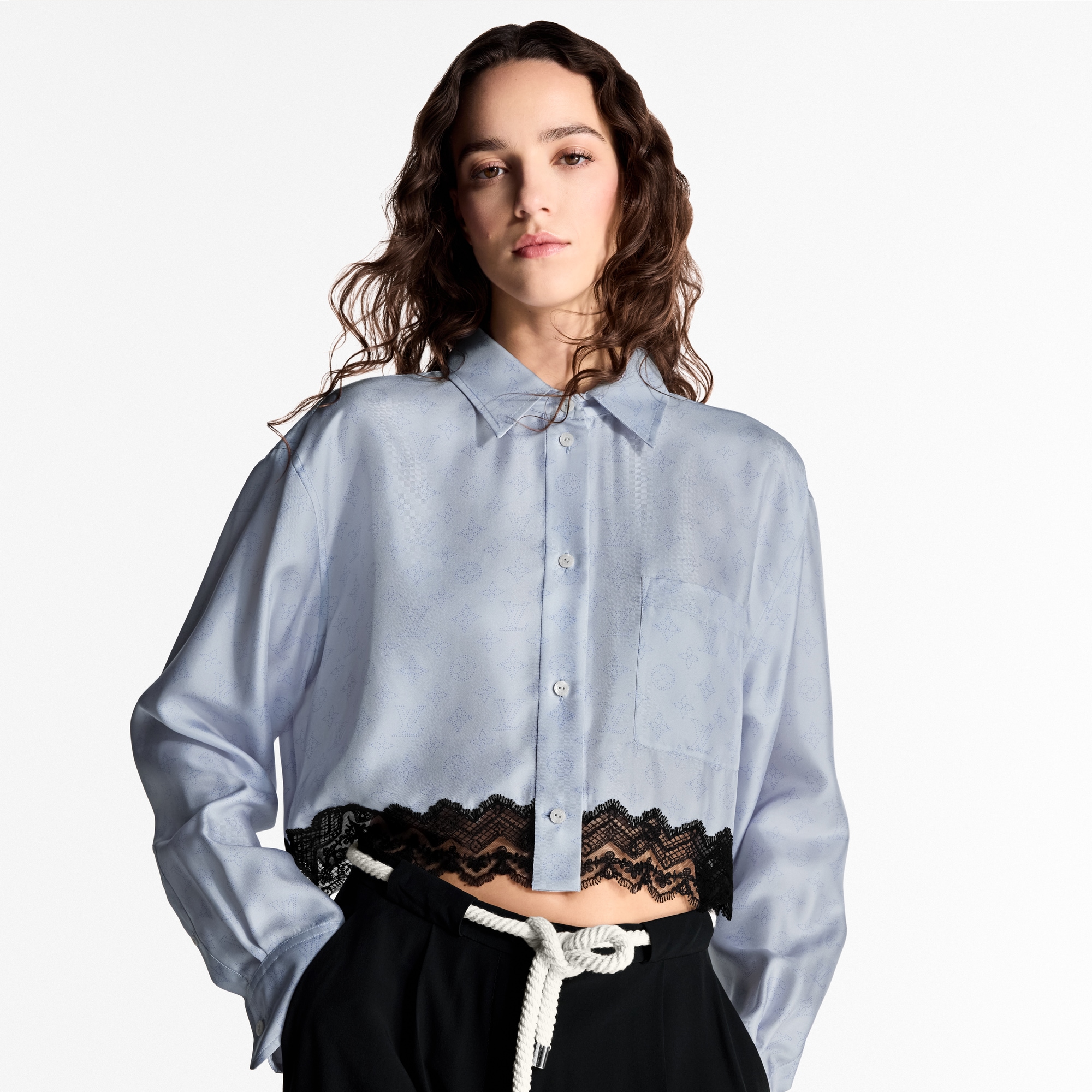 Mahina Lace Trim Shirt   in Women
