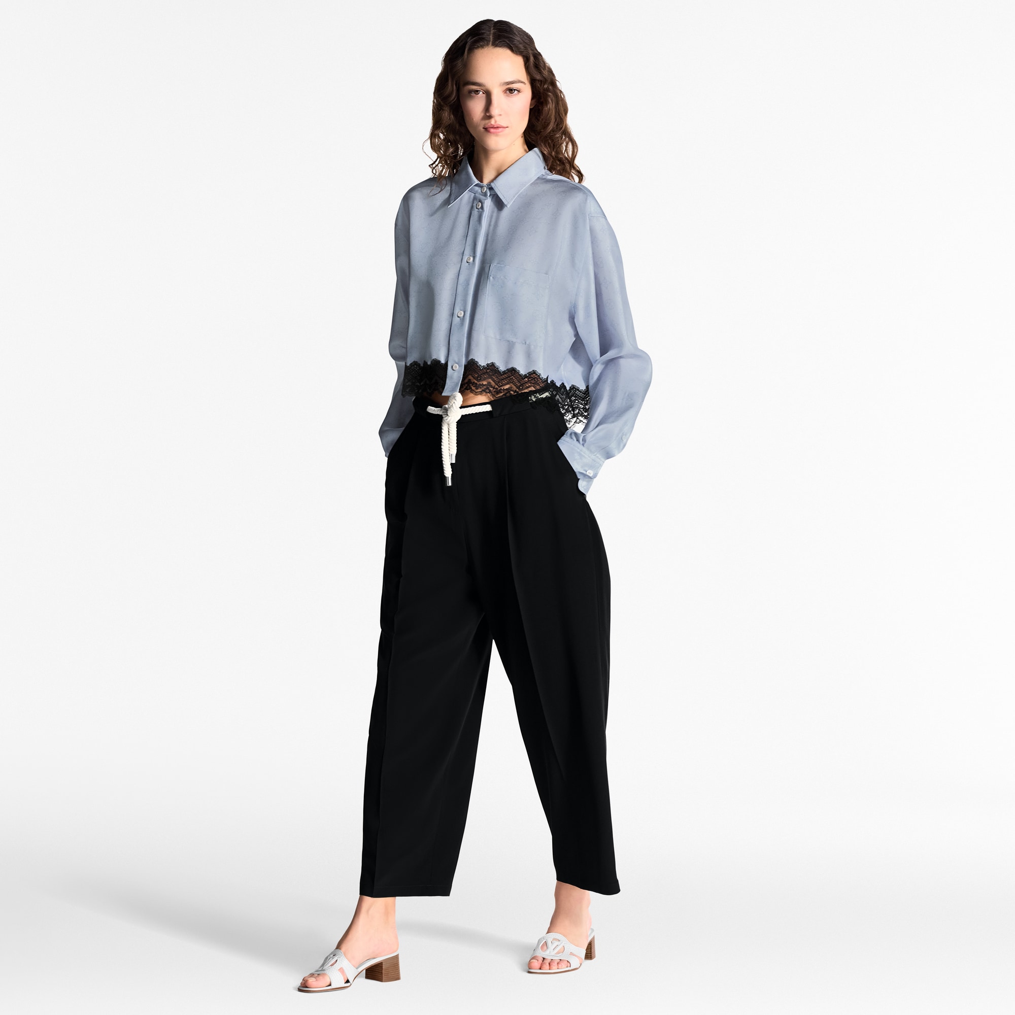 Mahina Lace Trim Shirt   in Women